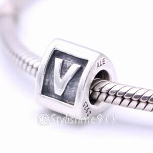 Authentic PANDORA Retired Alphabet Letter - V